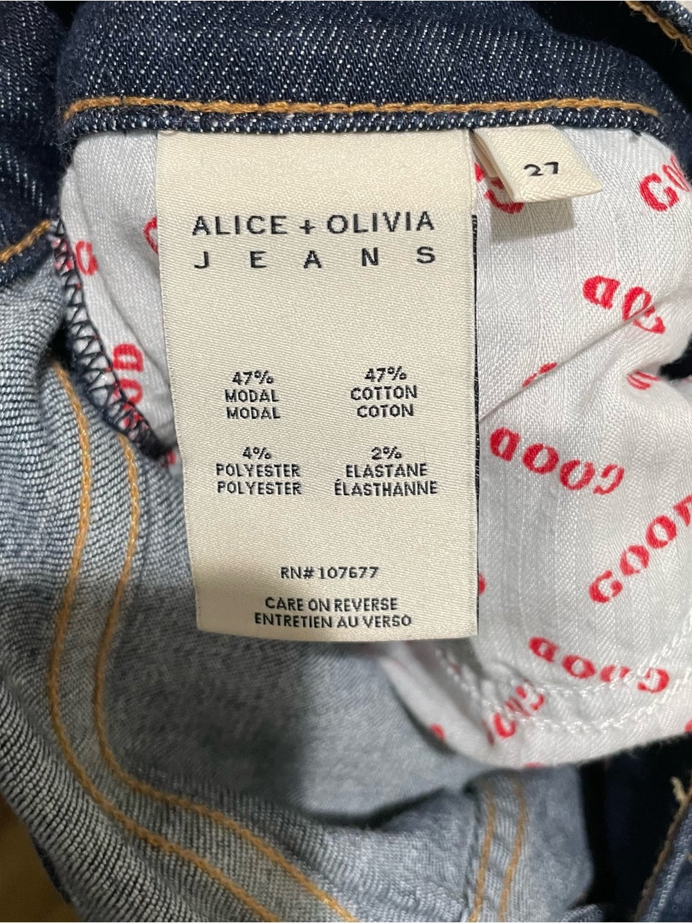 Alice + Olivia Good High Rise Skinny Dark Wash Jeans Blue Women’s Size 27 - Picture 5 of 8